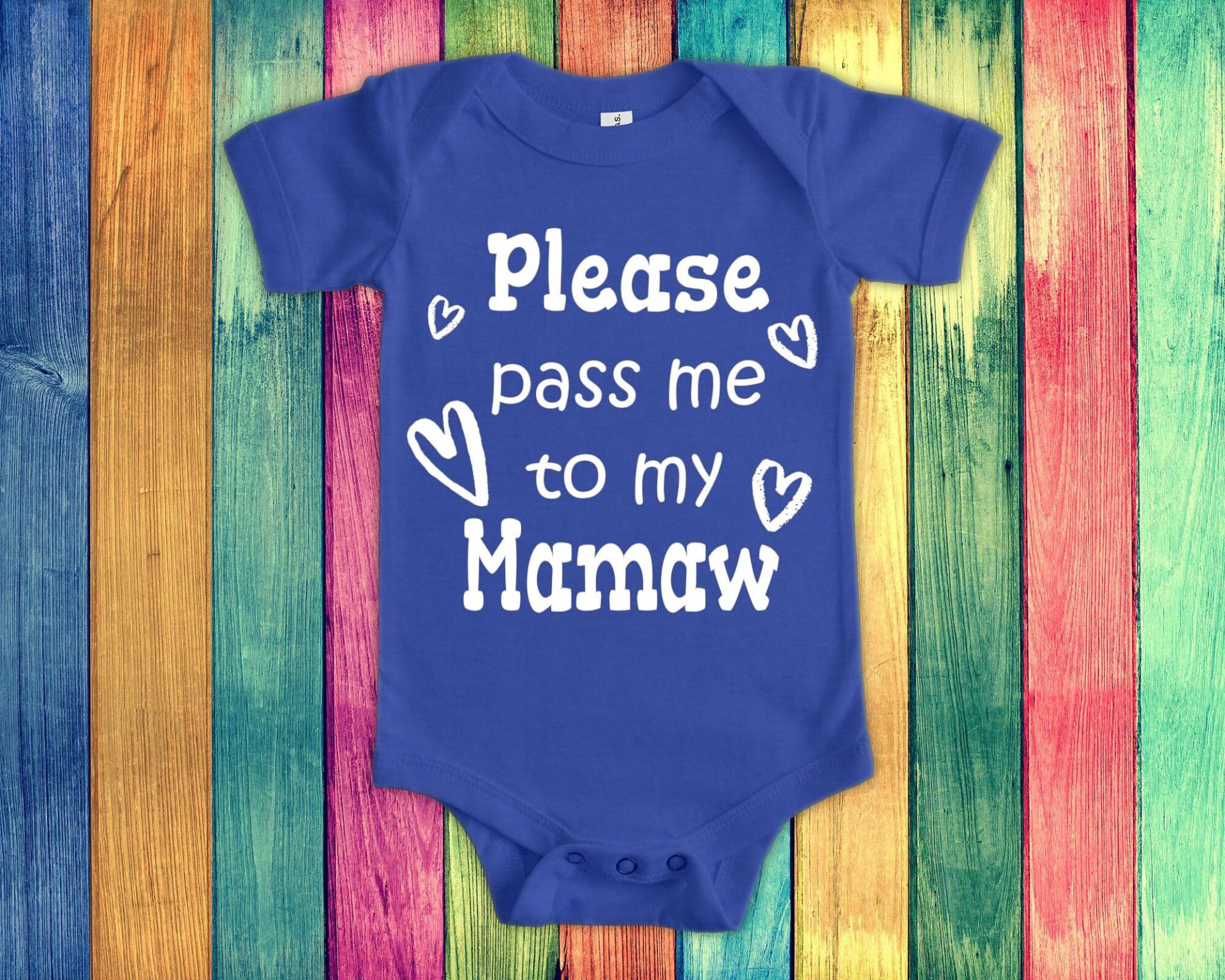 Pass Me To Mamaw Süßer Oma Baby Body, Tshirt Oder Kleinkind Shirt Besonderes Großmutter Geschenk Schwangerschaft Ankündigung von WalltoWallMall