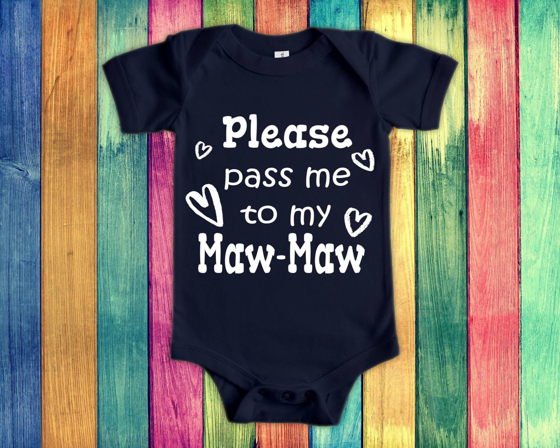 Pass Me To Maw-Maw Süßer Oma Baby Body, Tshirt Oder Kleinkind Shirt Besonderes Großmutter Geschenk Schwangerschaft Ankündigung von WalltoWallMall