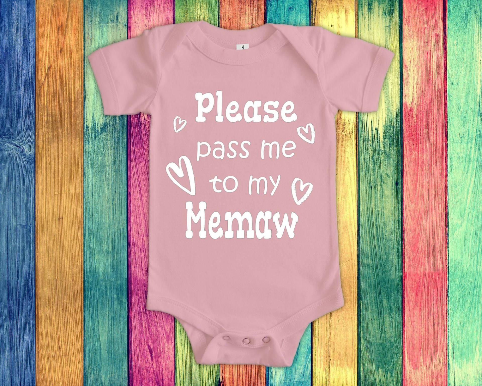 Pass Me To Memaw Süßer Oma Baby Body, Tshirt Oder Kleinkind Shirt Besonderes Großmutter Geschenk Schwangerschaft Ankündigung von WalltoWallMall