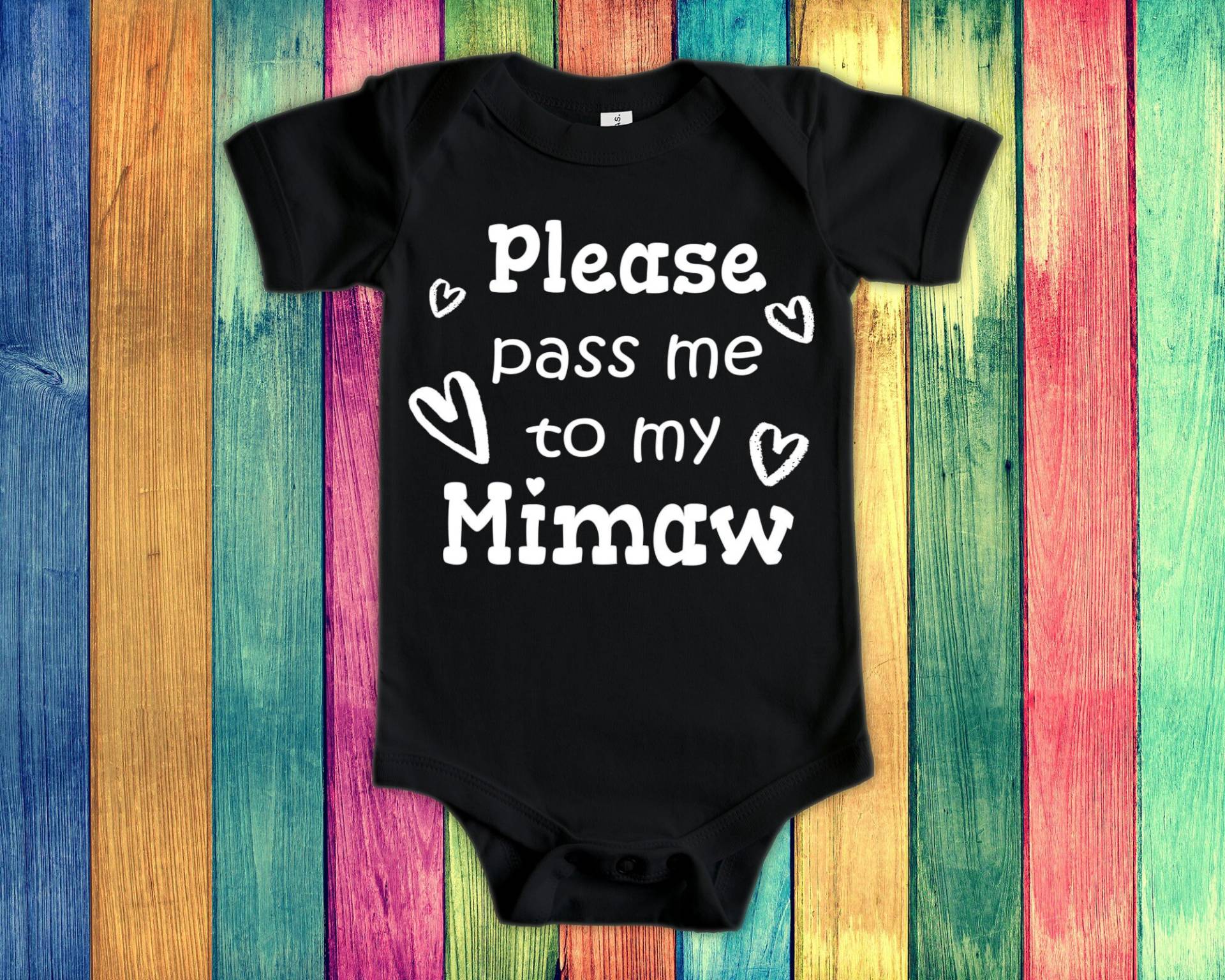 Pass Me To Mimaw Süßer Oma Baby Body, Tshirt Oder Kleinkind Shirt Besonderes Großmutter Geschenk Schwangerschaft Ankündigung von WalltoWallMall
