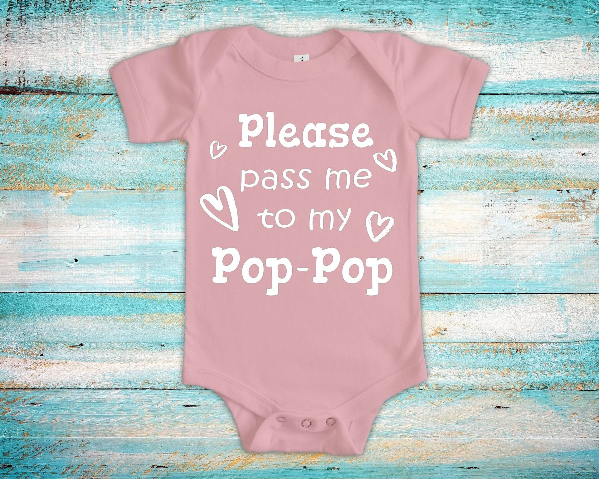 Pass Me To Pop-Pop Süßer Opa Baby Body, Tshirt Oder Kleinkind Shirt Besonderes Großvater Geschenk Schwangerschaft Ankündigung von WalltoWallMall