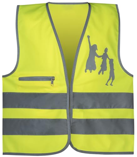 SAFETYMAKER 44567 Kinder Sicherheitsweste, Warnweste, Reflektorweste, refkletierend für 3-6 Jahre, gelb von Walser