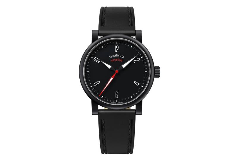 Walter Gropius Automatikuhr Made in Germany, Saphirglas, Kontur Automatik - WGA 803-08, Designeruhr, Lederarmband mit Easy-Release System, Edelstahlgehäuse von Walter Gropius