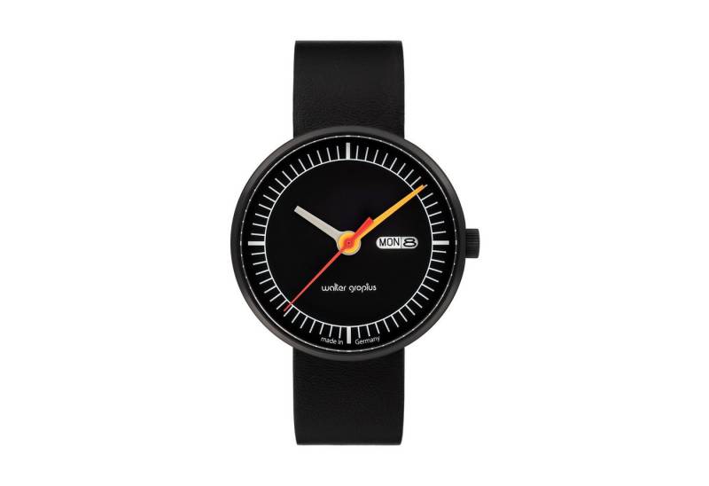 Walter Gropius Quarzuhr Made in Germany, Saphirglas, Forum Classic Date - WG 008-03, Designeruhr, Lederarmband mit Easy-Release System, Edelstahlgehäuse von Walter Gropius