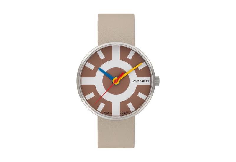 Walter Gropius Quarzuhr Made in Germany, Saphirglas, Forum Crossway - WG 006-06, Designeruhr, Lederarmband mit Easy-Release System, Edelstahlgehäuse von Walter Gropius