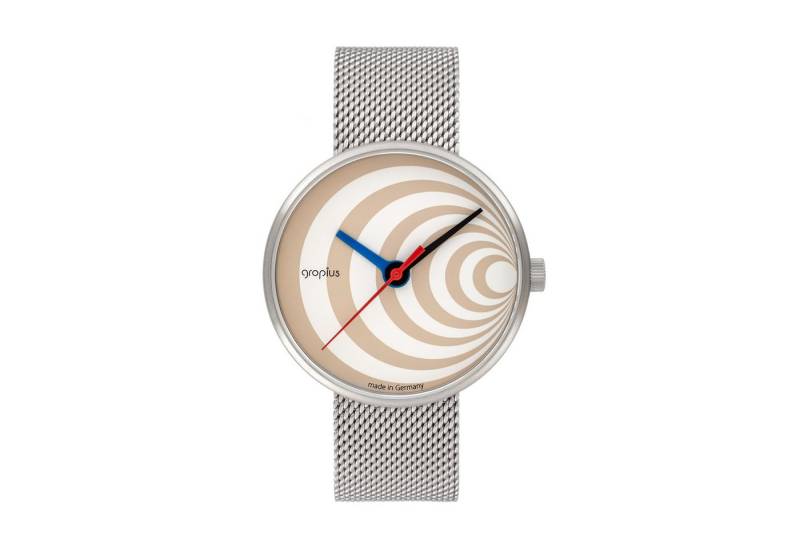Walter Gropius Quarzuhr Made in Germany, Saphirglas, Forum Excentric - WG 002-01M, Designeruhr, Edelstahlband mit Easy-Release System, Edelstahlgehäuse von Walter Gropius