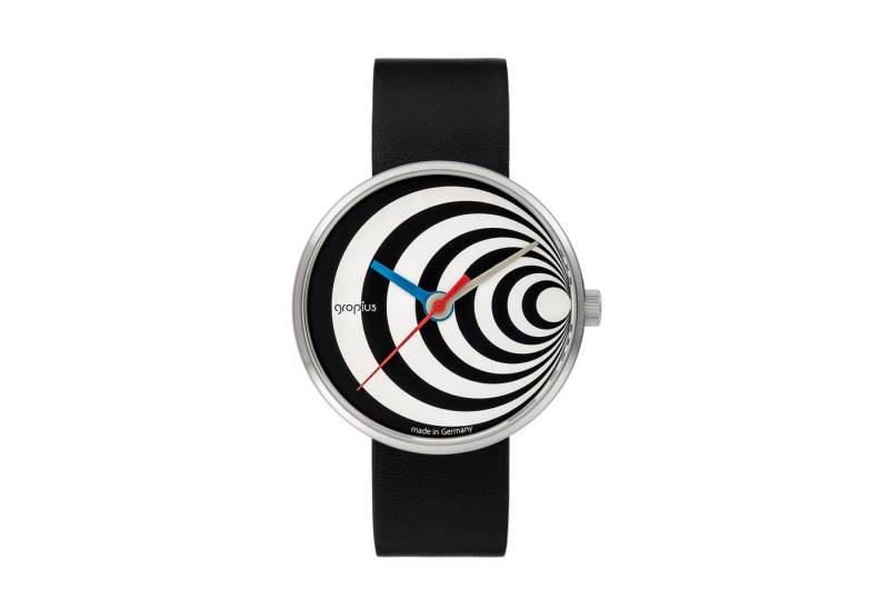 Walter Gropius Quarzuhr Made in Germany, Saphirglas, Forum Excentric - WG 002-02, Designeruhr, Lederarmband mit Easy-Release System, Edelstahlgehäuse von Walter Gropius