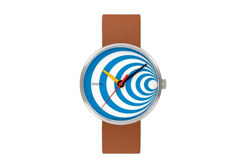 Walter Gropius Quarzuhr Made in Germany, Saphirglas, Forum Excentric - WG 002-03, Designeruhr, Lederarmband mit Easy-Release System, Edelstahlgehäuse von Walter Gropius