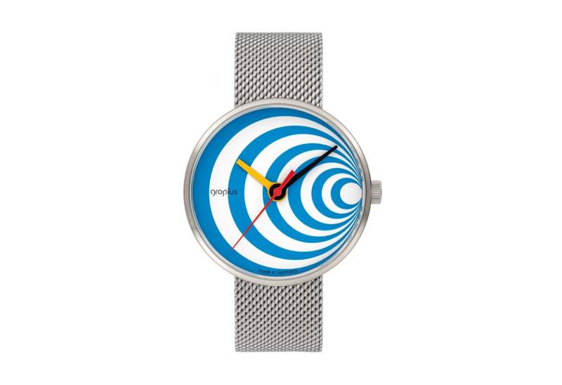 Walter Gropius Quarzuhr Made in Germany, Saphirglas, Forum Excentric - WG 002-03M, Designeruhr, Edelstahlband mit Easy-Release System, Edelstahlgehäuse von Walter Gropius