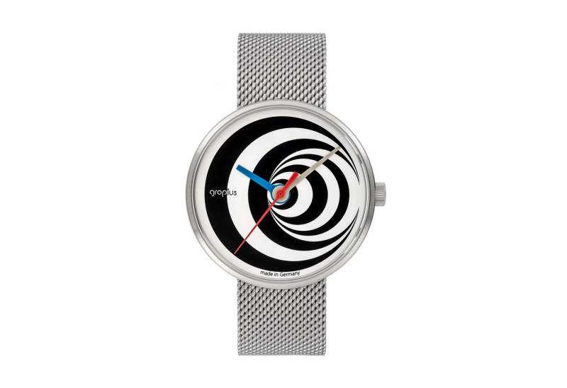 Walter Gropius Quarzuhr Made in Germany, Saphirglas, Forum Excentric - WG 002-04, Designeruhr, Edelstahlband mit Easy-Release System, Edelstahlgehäuse von Walter Gropius