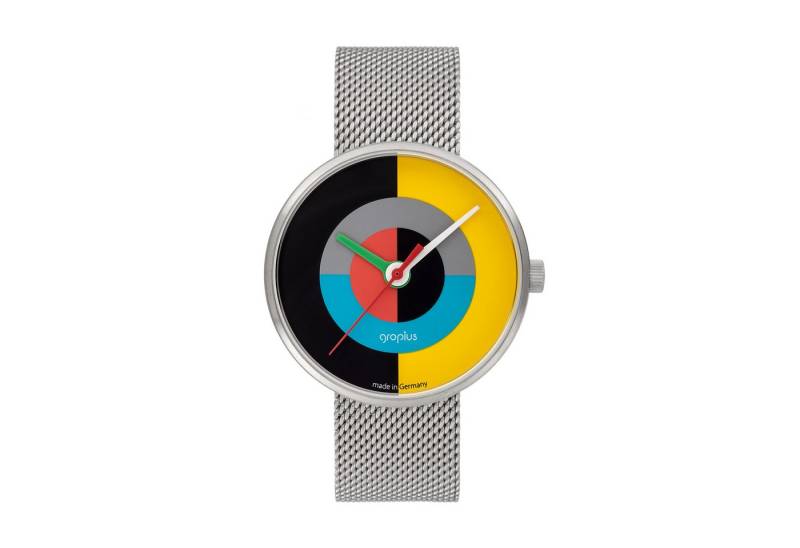 Walter Gropius Quarzuhr Made in Germany, Saphirglas, Forum J. Albers - WG 005-01M, Designeruhr, Edelstahlband mit Easy-Release System, Edelstahlgehäuse von Walter Gropius