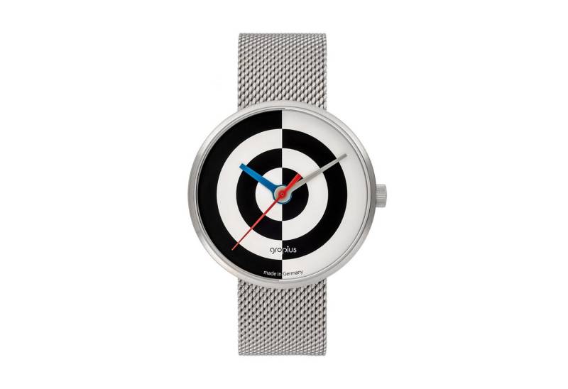 Walter Gropius Quarzuhr Made in Germany, Saphirglas, Forum J. Albers - WG 005-08M, Designeruhr, Edelstahlband mit Easy-Release System, Edelstahlgehäuse von Walter Gropius