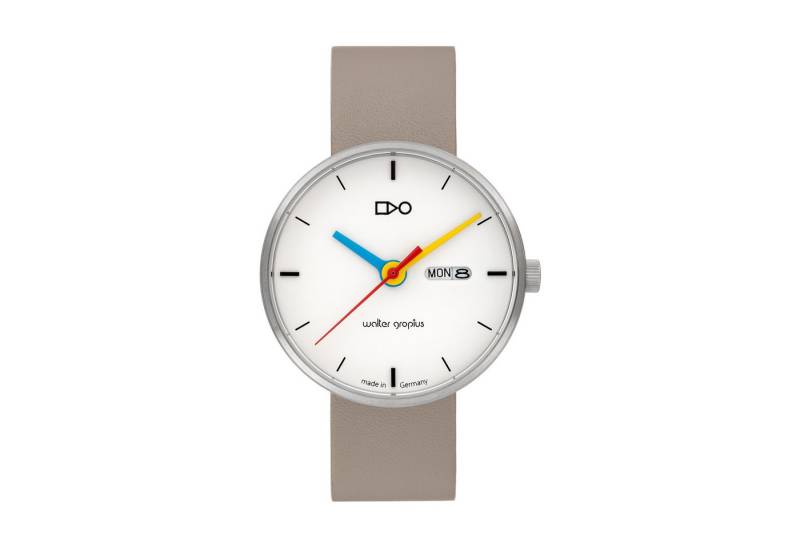 Walter Gropius Quarzuhr Made in Germany, Saphirglas, Forum Simplex - WG 007-03, Designeruhr, Lederarmband mit Easy-Release System, Edelstahlgehäuse von Walter Gropius