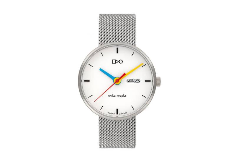 Walter Gropius Quarzuhr Made in Germany, Saphirglas, Forum Simplex - WG 007-03M, Designeruhr, Edelstahlband mit Easy-Release System, Edelstahlgehäuse von Walter Gropius