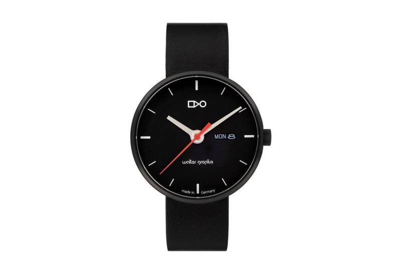 Walter Gropius Quarzuhr Made in Germany, Saphirglas, Forum Simplex - WG 009-01, Designeruhr, Lederarmband mit Easy-Release System, Edelstahlgehäuse von Walter Gropius