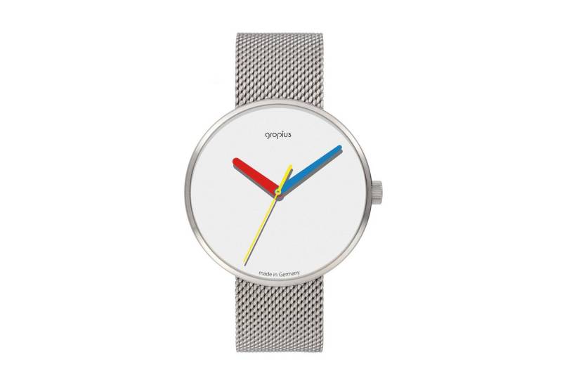 Walter Gropius Quarzuhr Made in Germany, Saphirglas, Forum Simplex - WG 017-01M, Designeruhr, Lederarmband mit Easy-Release System, Edelstahlgehäuse von Walter Gropius