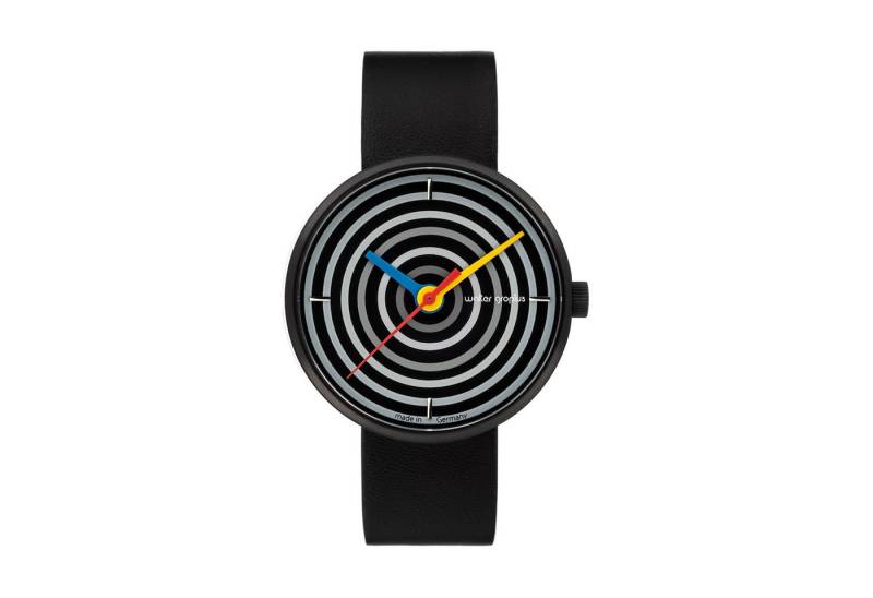 Walter Gropius Quarzuhr Made in Germany, Saphirglas, Forum Space Loops - WG 004-02, Designeruhr, Lederarmband mit Easy-Release System, Edelstahlgehäuse von Walter Gropius