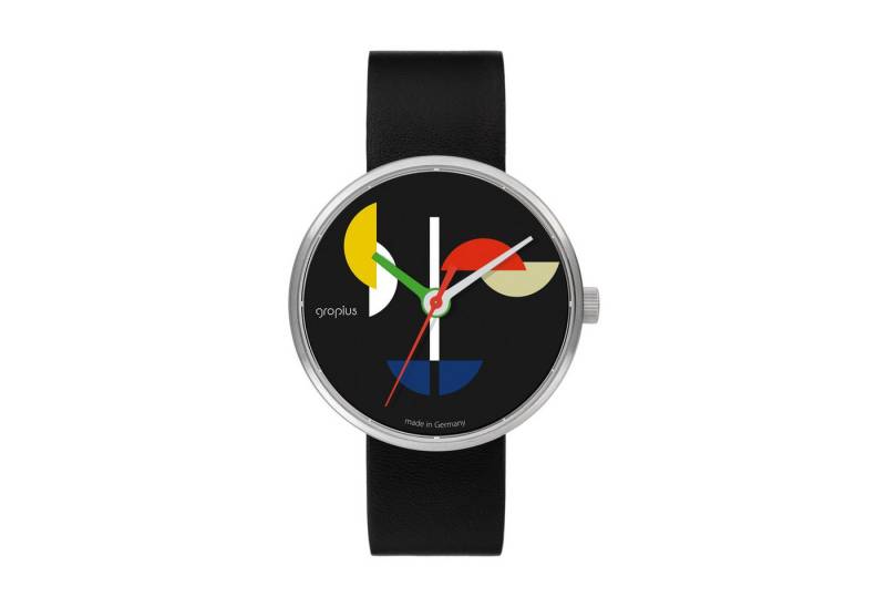 Walter Gropius Quarzuhr Made in Germany, Saphirglas, Forum Triade der Sinne - WG 019-04, Designeruhr, Lederarmband mit Easy-Release System, Edelstahlgehäuse von Walter Gropius