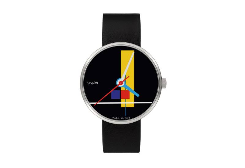 Walter Gropius Quarzuhr Made in Germany, Saphirglas, Forum Weimar Edition - WG 020-01, Designeruhr, Lederarmband mit Easy-Release System, Edelstahlgehäuse von Walter Gropius