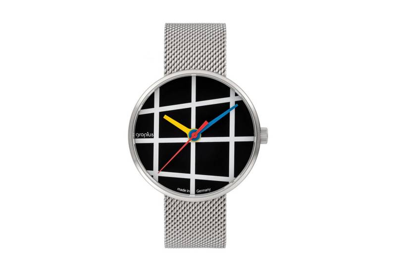Walter Gropius Quarzuhr Made in Germany, Saphirglas, Forum Window - WG 001-03M, Designeruhr, Edelstahlband mit Easy-Release System, Edelstahlgehäuse von Walter Gropius