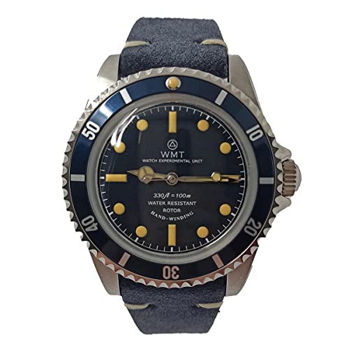 Walter Mitt Royal Marine Taucher Edelstahl 316L Automatik Blau Leder Unisex Uhr von Walter Mitt