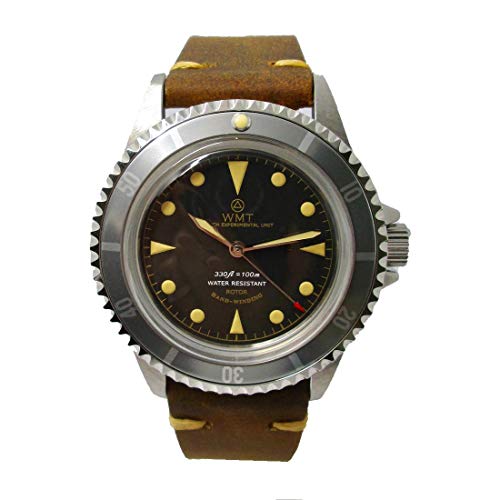 Walter Mitt Royal Marine Taucher Edelstahl Automatik Miyota Schwarz Silber Braun Leder Unisex Uhr von Walter Mitt