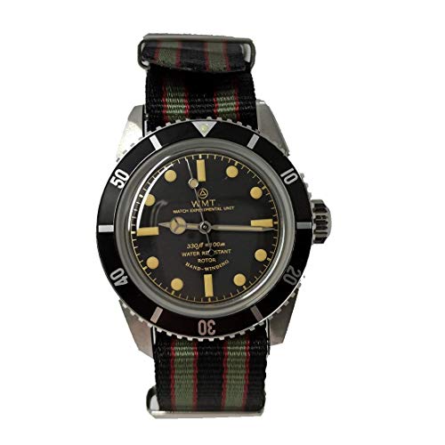 Walter Mitt Sea Diver Bond Automatik Stahl Schwarz Bernstein Stoff NATO Uhr Vintage Unisex von Walter Mitt