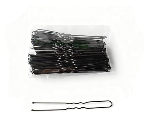 100 Stück Haarnadeln Hair Pin Metall Wellenform Haarklammern Damen Haarschmuck Frisuren Hochsteckfrisuren Zubehör Haarnadeln für Hochzeitsfrisuren Friseursalon Standard-U-Clip in Schwarz 7cm von Waltonalice