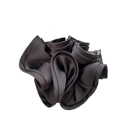 2 Stück Haargummis für Damen elastische Haarbänder Satin Scrunchies Haarreifen Pferdeschwanzhalter Breite Rand Scrunchie Haarschmuck Breite HaarbandDunkelgrau (großes Haarband im Pilzstil) von Waltonalice