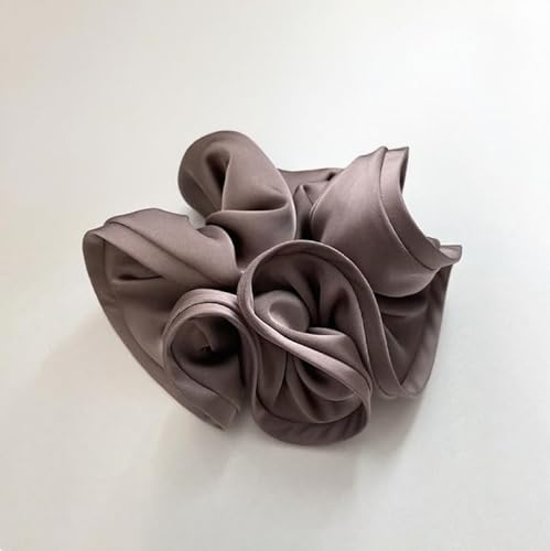 2 Stück Haargummis für Damen elastische Haarbänder Satin Scrunchies Haarreifen Pferdeschwanzhalter Breite Rand Scrunchie Haarschmuck Breite HaarbandGrau-Lila (großes Haarband im Pilzstil) von Waltonalice