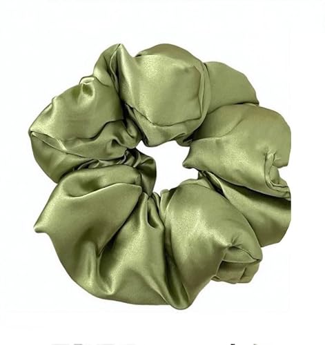 2 Stück Haargummis für Damen elastische Haarbänder Satin Scrunchies Haarreifen Pferdeschwanzhalter Breite Rand Scrunchie Haarschmuck Breite HaarbandGrün (Schaumstoff-Haarband) von Waltonalice