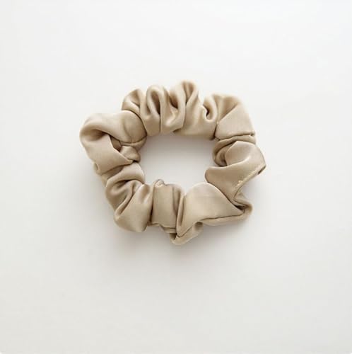 2 Stück Haargummis für Damen elastische Haarbänder Satin Scrunchies Haarreifen Pferdeschwanzhalter Breite Rand Scrunchie Haarschmuck Breite HaarbandMilchtee (schmales Haarband) von Waltonalice