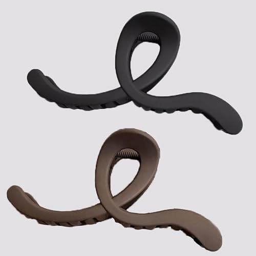 2 Stück Kleine Haarklammern für dickes Haar Und Dünnes Haar haarspangen damen starke Haarspangen Rutschfest Haarspangen Dicke Haare Klaue haarschmuck2# Schwarz und Braun von Waltonalice