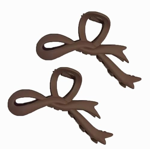 2 Stück große Haarklammern für dickes Haar Und Dünnes Haar haarspangen damen starke Haarspangen Rutschfest Haarspangen Dicke Haare Klaue haarschmuck26# Dunkelbraune Schleife von Waltonalice