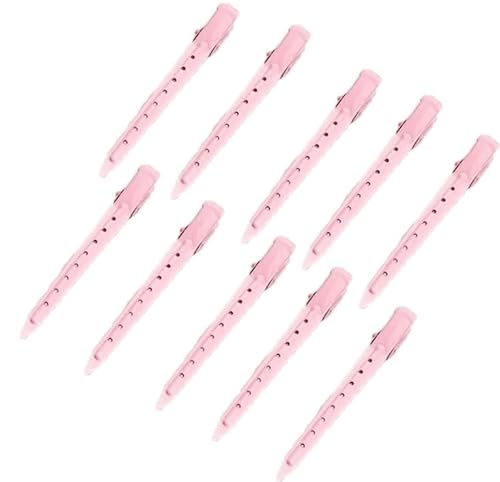 24 Stück EnteBill Haarspangen Haarklammern Damen Abteilklammern Haarspange Kunststoff Friseurbedarf Haarclips Rutschfestes Haarklammern für Salon Schneiden Stylen 8-Loch groß rosa von Waltonalice