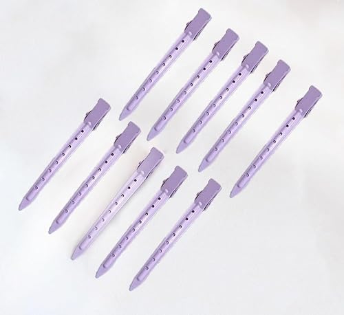 24 Stück EnteBill Haarspangen Haarklammern Damen Abteilklammern Haarspange Kunststoff Friseurbedarf Haarclips Rutschfestes Haarklammern für Salon Schneiden Stylen 8-Loch groß violett von Waltonalice