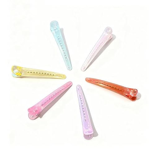 25 Stück EnteBill Haarspangen Haarklammern Damen Abteilklammern Haarspange Kunststoff Friseurbedarf Haarclips Rutschfestes Haarklammern für Salon Schneiden Stylen Durchscheinende Farbmischung von Waltonalice