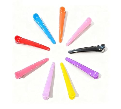25 Stück EnteBill Haarspangen Haarklammern Damen Abteilklammern Haarspange Kunststoff Friseurbedarf Haarclips Rutschfestes Haarklammern für Salon Schneiden Stylen Farbmischung von Waltonalice