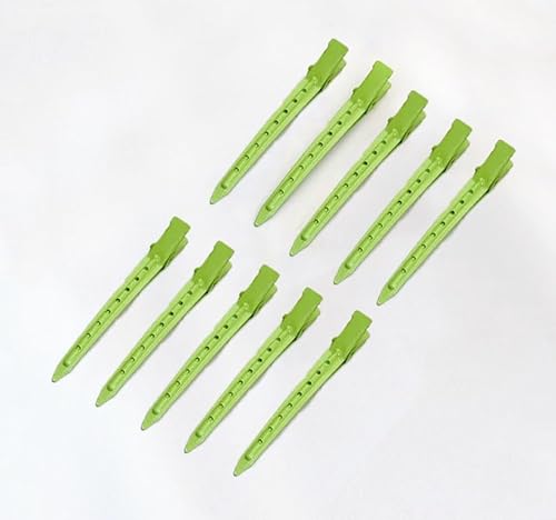 48 Stück EnteBill Haarspangen Haarklammern Damen Abteilklammern Haarspange Kunststoff Friseurbedarf Haarclips Rutschfestes Haarklammern für Salon Schneiden Stylen 8-Loch groß grün von Waltonalice