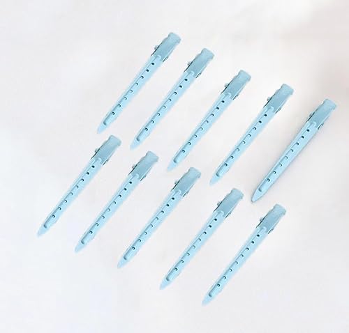 48 Stück EnteBill Haarspangen Haarklammern Damen Abteilklammern Haarspange Kunststoff Friseurbedarf Haarclips Rutschfestes Haarklammern für Salon Schneiden Stylen 8-Loch groß hellblau von Waltonalice