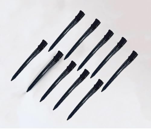 48 Stück EnteBill Haarspangen Haarklammern Damen Abteilklammern Haarspange Kunststoff Friseurbedarf Haarclips Rutschfestes Haarklammern für Salon Schneiden Stylen 8-Loch groß schwarz von Waltonalice