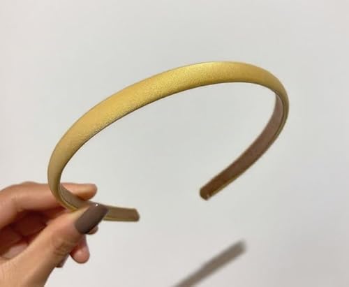 Haarband Classic Vintage Haarreifen Damen Haarreif aus Satin Haarschmuck haarreifen damen elegant haarreif dirndl Anti-Rutsch Haarreifen Stirnband für Den Weg zur Arbeit und PartysGelb1 Stück von Waltonalice