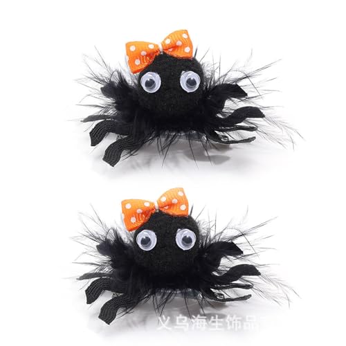 Haarspange mit Spinne Haarschmuck Haar Clip Halloween haarklammer für Mädchen Frauen Kinder Tier-Kopfschmuck Party Requisiten Lustige Haarspange Halloween DecorLanghaarige kleine Spinne4 Stück von Waltonalice