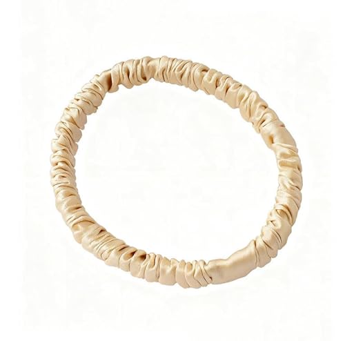 Maulbeerseide Haargummis elastische Haargummis 19 Momme Pferdeschwanz-Haargummis Haarbänder Haarschmuck Haargummi aus Seide scrunchies invisibobble silk scrunchie für Damen MädchenChampagner von Waltonalice