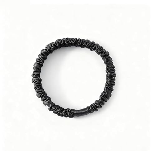 Maulbeerseide Haargummis elastische Haargummis 19 Momme Pferdeschwanz-Haargummis Haarbänder Haarschmuck Haargummi aus Seide scrunchies invisibobble silk scrunchie für Damen MädchenDunkelgrau von Waltonalice