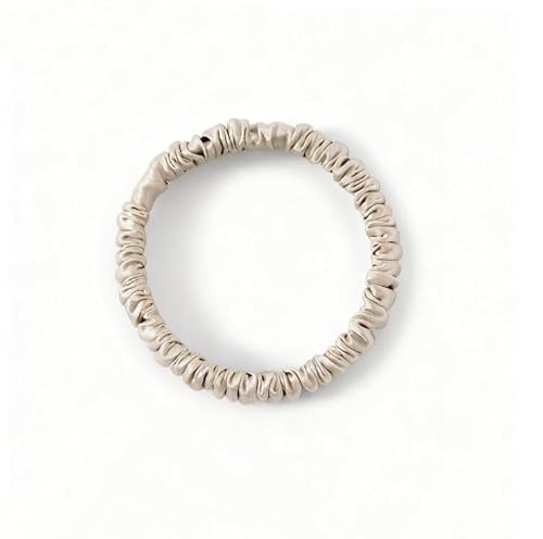 Maulbeerseide Haargummis elastische Haargummis 19 Momme Pferdeschwanz-Haargummis Haarbänder Haarschmuck Haargummi aus Seide scrunchies invisibobble silk scrunchie für Damen MädchenHelles Apricot von Waltonalice