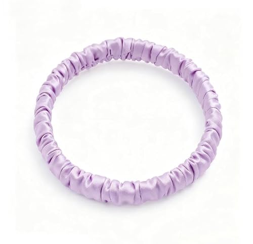 Maulbeerseide Haargummis elastische Haargummis 19 Momme Pferdeschwanz-Haargummis Haarbänder Haarschmuck Haargummi aus Seide scrunchies invisibobble silk scrunchie für Damen MädchenHellviolett von Waltonalice