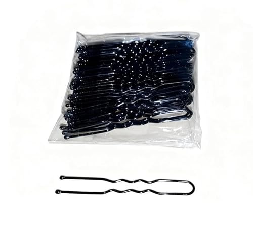 Waltonalice 100 Stück Haarnadeln Hair Pin Metall Wellenform Haarklammern Damen Haarschmuck Frisuren Hochsteckfrisuren Zubehör Haarnadeln für Hochzeitsfrisuren Friseursalon Standard-U-Clip,schwarz 5cm von Waltonalice