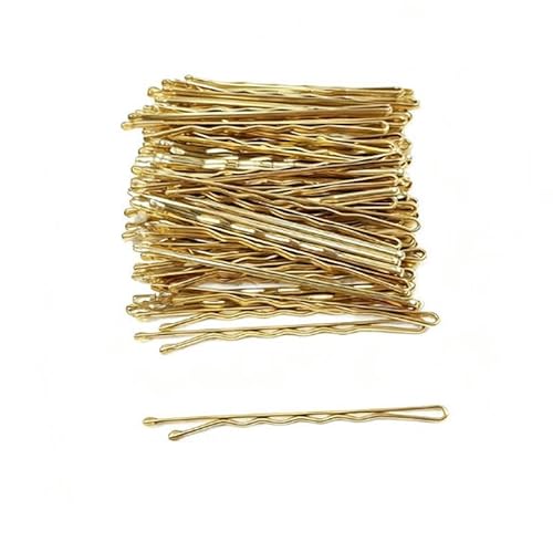 Waltonalice 100 Stück Haarnadeln Hair Pin Metall Wellenform Haarklammern Damen Haarschmuck Frisuren Hochsteckfrisuren Zubehör Haarnadeln für Hochzeitsfrisuren Friseursalon gewellt in Gold 5.5cm von Waltonalice