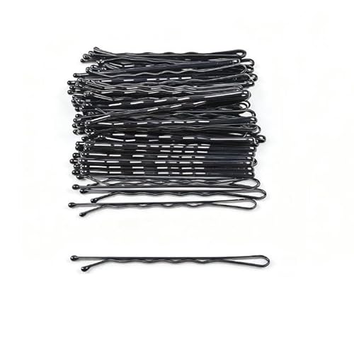 Waltonalice 100 Stück Haarnadeln Hair Pin Metall Wellenform Haarklammern Damen Haarschmuck Frisuren Hochsteckfrisuren Zubehör Haarnadeln für Hochzeitsfrisuren Friseursalon gewellter schwarzer 6cm von Waltonalice